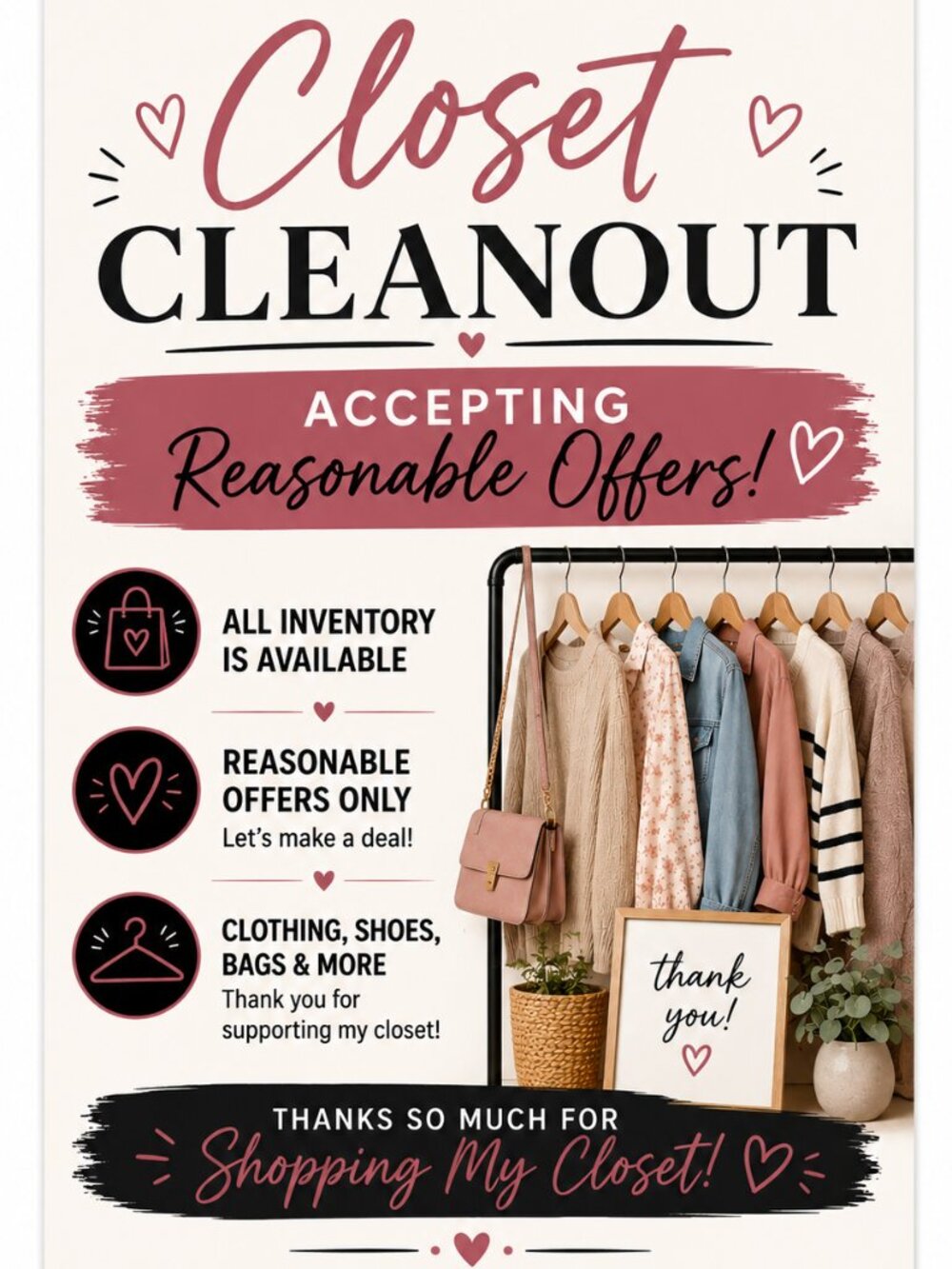 CLOSET CLEANOUT! 💕Accepting reasonable offers!